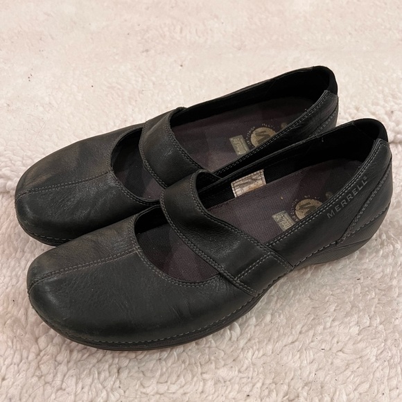 Merrell Brio Ortholite Black Leather Mary Jane 7.5 - Picture 1 of 7
